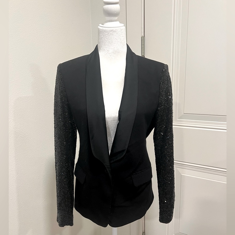 Michael Kors Black Blazer with Sequin Sleeves